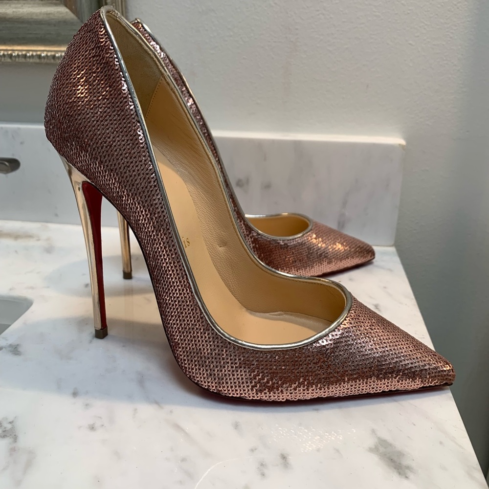 Christian Louboutin slightly used 1x rose gold heels. - Picture 8 of 13